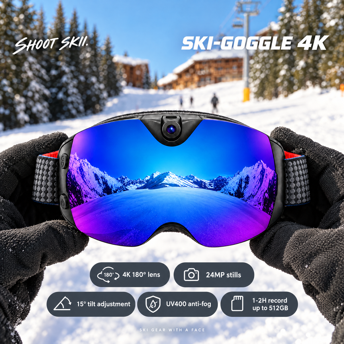 Skibrille mit Kamera