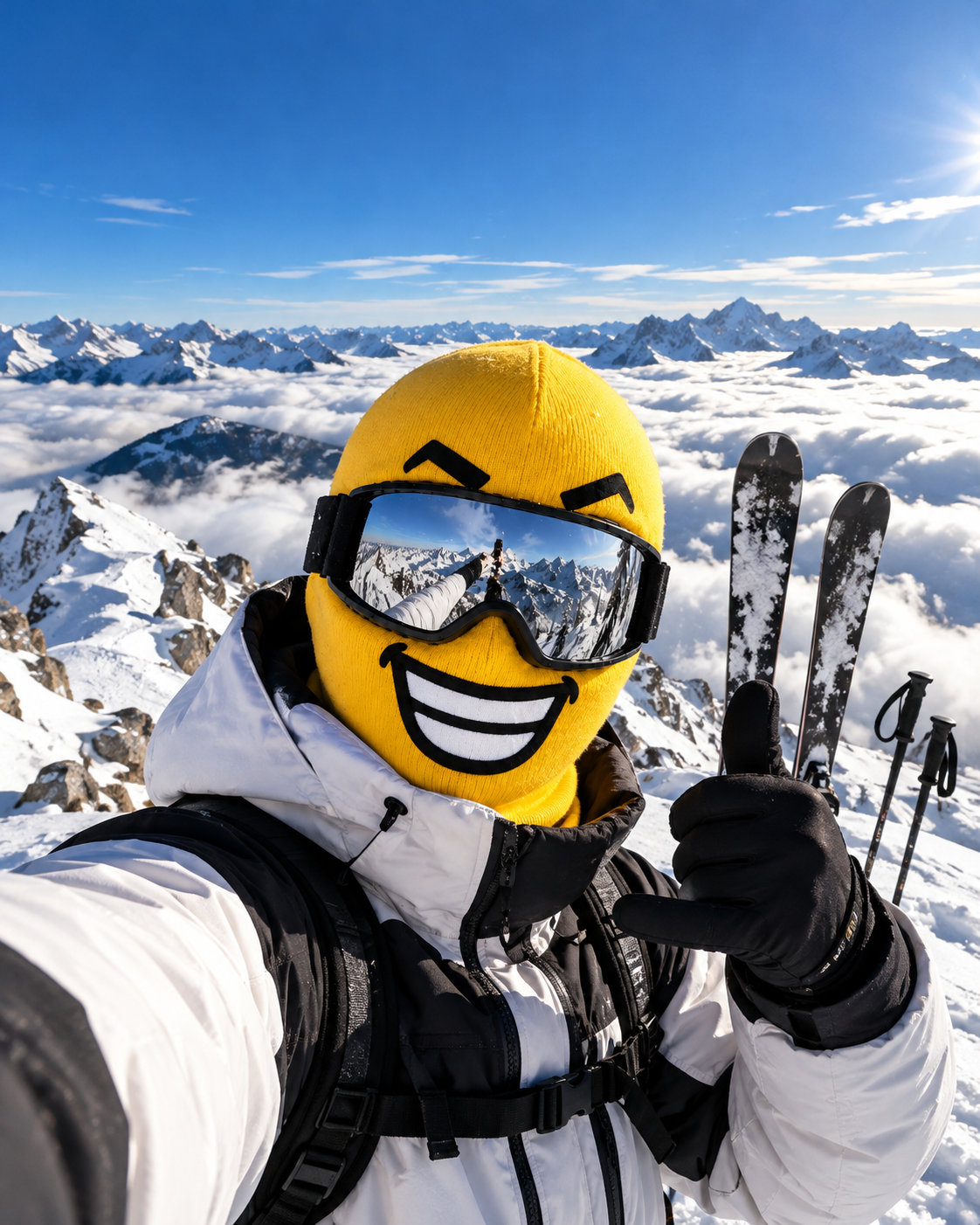 Blockhead Ski Mask - Funny Face Balaclava